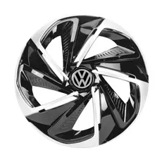 Kit 4 Calotas Nitro Aro 13/14 Preta Prata Vw Fox Gol Voyage