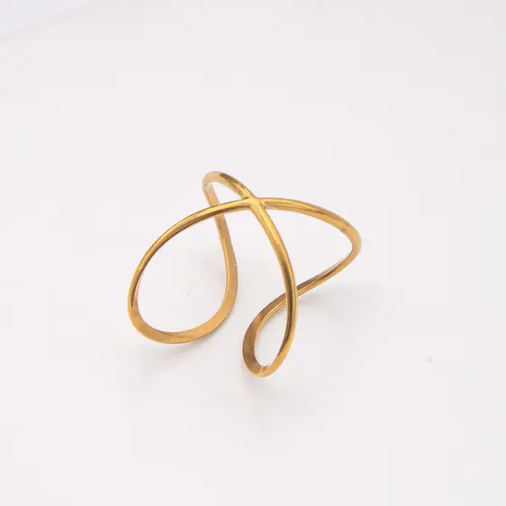 Anel Dourado Regulável Fio Delicado Aço Inoxidável Feminino Minimalista Joia Elegante Moda