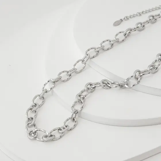Colar Corrente Detalhada Aço Inoxidável Premium Não Escurece Hipoalergênico 40Cm Extensor Luxo Joia