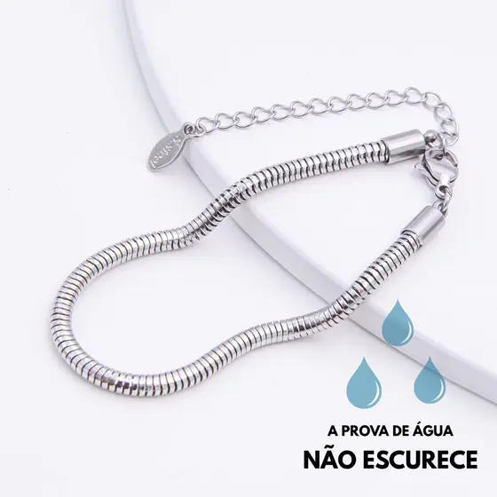 Pulseira Para Berloques Aço Inoxidável Feminina Minimalista Joia Antialérgica Casual Elegante Moda