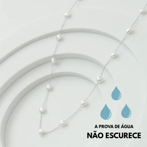 Colar Pérolas Delicadas Aço Inoxidável Feminino Minimalista Joia Antialérgica Casual Elegante Moda