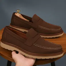 Loafer mocassim Oxford Em Couro Camurça Masculino Sport Fino Brogue Veludo Derby