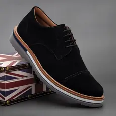 Sapato Masculino Oxford Camurça Brogue Conforto Sola Bicolor Social Casual Elegante Tendência