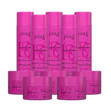 Kit 10 Engorda Cabelo Soul Care Profissional | 5 Shampoos + 5 Máscaras | Revenda Atacado