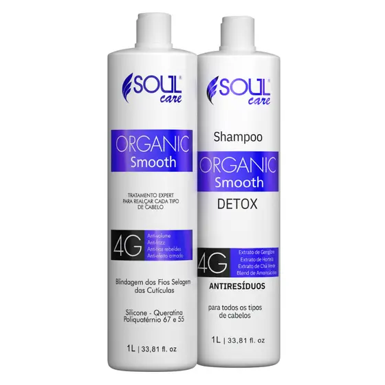 Kit Selagem Térmica Orgânica Sem Formol Anti Frizz Alinhamento dos Fios 2x1L