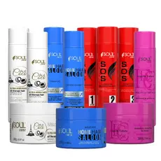 Kit 4 Máscaras Cronograma Capilar Hidratação Nutrição e Reconstrução SOS Encorpa Cabelo