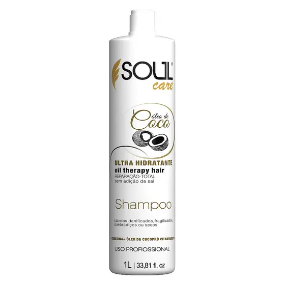 Shampoo Hidratante Óleo de Coco e D-Pantenol 1 Litro Cronograma Capilar Queratina Atacado Revenda