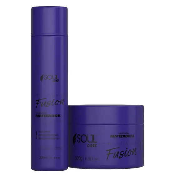 Kit Platinum Fusion Matizador Profissional | Tira Amarelado, Matiza Loiro e Devolve Brilho