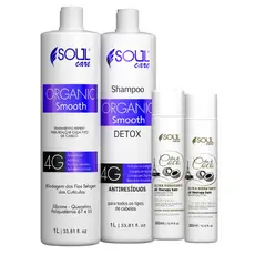 Kit Selagem Orgânica Sem Formol, Sulfato e Parabenos 4 Itens Alinhamento e Sem Frizz