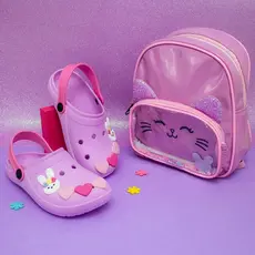 Kit Sandália e Mochila Infantil Escolar Menina Ideal Para Passeio, Creche, Caminhada, Moda Infantil
