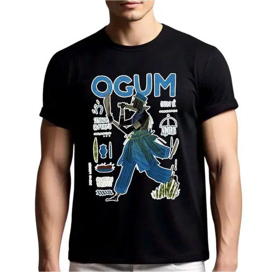 Camiseta T-Shirt Basica Ogum Umbanda / Candonblé Blusa Algodão Premiun Religião Afro - Brasileira
