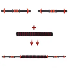 Barra Supino Halter com Rosca e Conector Kit 2 em 1 Yangfit