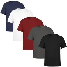 Kit 5 Camisetas Masculina Gola Fit Manga Curta Algodão Camisa Blusa Básica Minimalista Lisa Sem Estampa Casual Dia a Dia Treino Academia