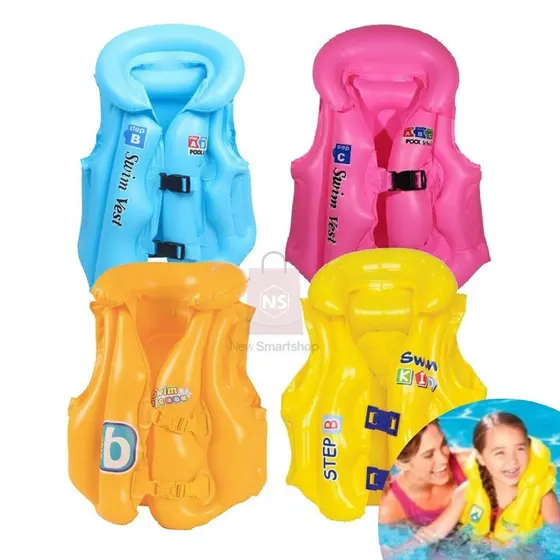 Boia Colete Inflável Infantil Praia Piscina Flutuador Salva Vidas para a Criança e Bebê Unissex P M G 10 a 50 kg