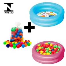 Piscina Infantil com 25 Bolinhas Redonda Inflável 60 Cm Bebê Criança Rosa Azul Amarela Piscina Praia Jardim