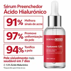 Sérum Facial Preenchedor Ácido Hialurônico 30ml Dermachem
