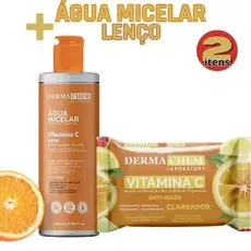 Lenço Demaquilante e Água Micelar com Ácido Hialurônico e Vitamina C
