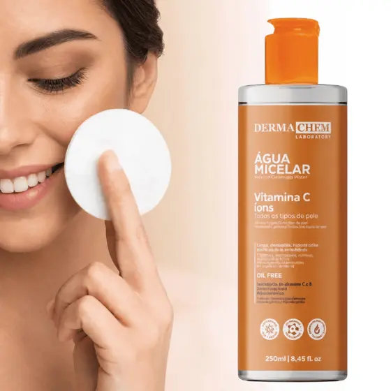 Água Micelar Vitamina C e E Clareador Skin Care Cuidados com a Pele 250ml