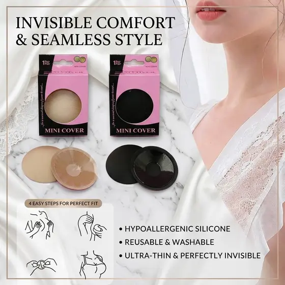 Sutiã Adesivo Feminino Silicone Invisível para Seios Reutilizável e Lavável Protetor de Seio Adesivo e Tapa Seio Adesivo