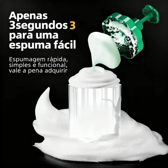 Frasco Pump Espumador para Limpeza Facial Skin Care com Espuma Rosa Transparente Portátil