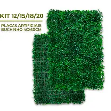 Kit Placas 40x60 Buchinhos Grama Artificial Jardim Vertical Parede Verde Muro inglês