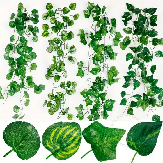 48 Metros Hera Verde Planta Artificial Trepadeira Ramas Folhagem Pendente Realista Verde