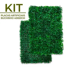 Kit Placas 40x60 Buchinhos Grama Artificial Jardim Vertical Parede Verde Muro inglês