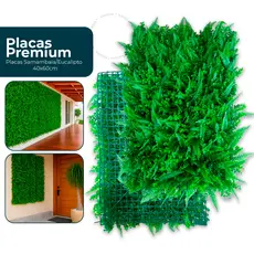 9 Placas de Samambaia/Eucalipto 60x40cm Muro Ingles Premium