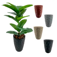 Vaso Polietileno + Planta Artificial Jiboia Follhas Grande Decoracao Jardim