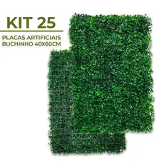 Kit 25 Unidades Placas 40x60 Buchinhos Grama Artificial Jardim Vertical Parede Verde Muro inglês