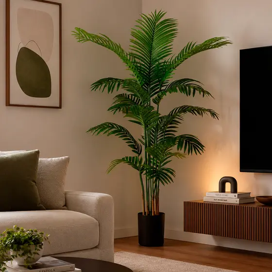 Planta Coqueiro de Palmeira C/ 33 Folhas Artificial Grande Qualidade Premium Moderna