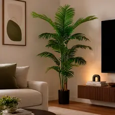 Planta Coqueiro de Palmeira C/ 33 Folhas Artificial Grande Qualidade Premium Moderna