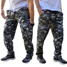 Calça Masculina Cargo Camuflada Verde  Lisa Preta Para Trabalho Pescaria Tática Militar
