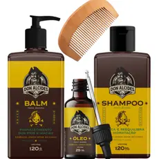 Kit Lemon Bone Balm Shampoo Óleo Pente 1/2 Lua Don Alcides
