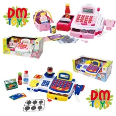 Caixa Registradora de Brinquedo Infantil Completa com Acessórios DM Toys DMT3815 Rosa / DMT3816 Azul