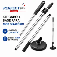Kit Cabo 1,60m para Mop Perfect Pro Move 972375 + Base Suporte 16cm  972376