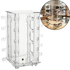 Torre Giratória Acrílico Carrossel Expositor 20 Óculos Vitrine Loja Balcão Ótica Varejo