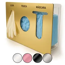 Organizador Dispenser Porta Luva Suporte Máscara Descartável Caixa para Touca Dourado Rosa Prata