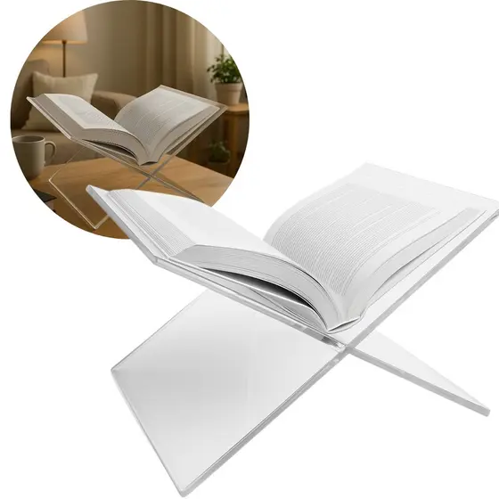 Suporte Acrílico Moderno Formato X Livros Bíblias Organizador Resistente Transparente Elegante Luxo