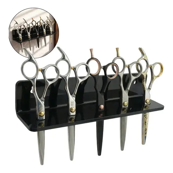 Suporte 5 Tesouras Barbeiro Salão Acessório Parede