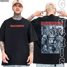 Camiseta Iron Maiden Banda De Rock Heavy Metal Albums Camisa Basica e Oversized Algodão
