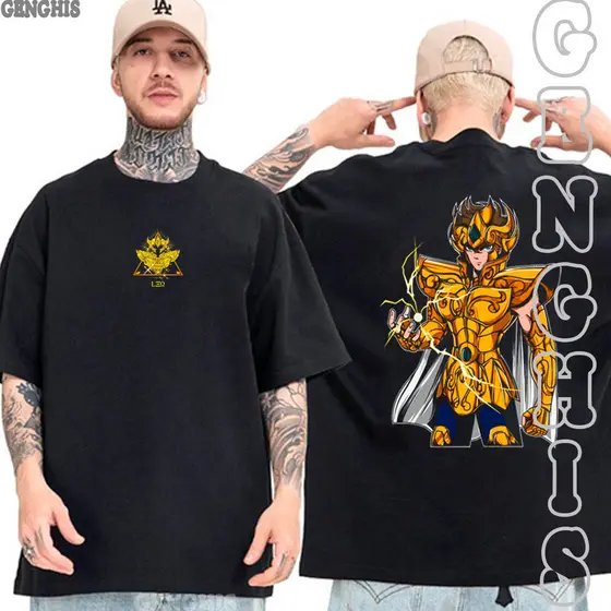 Camisa Aiolia de Leão Cavaleiro de Ouro Cavaleiros Do Zodíaco Anime Camiseta Basica e Oversized Unissex