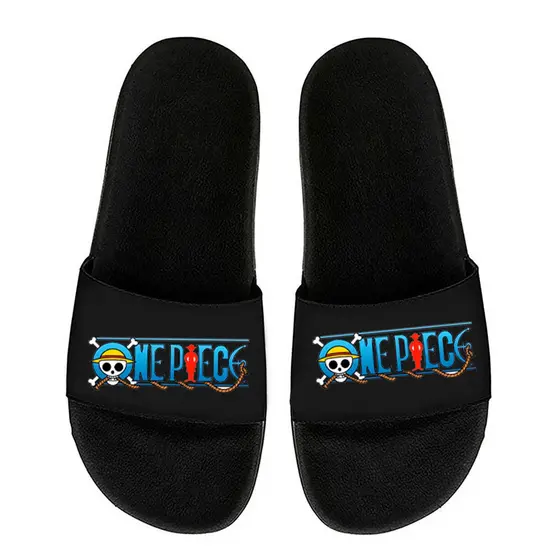 Chinelo Slide Estampado One Piece Tripulantes Chapeus De Palha Anime Manga Unissex Conforto