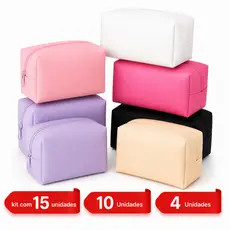 Kit De Necessaire 15 Unidades Lisas Para Uso ou Revenda - Variações com 4 Unid, 5 Unid e 15 Unid.
