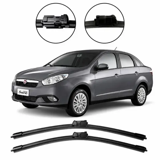 Par Palhetas Limpador de Parabrisa Silicone Fiat Grand Siena 2012 A 2022
