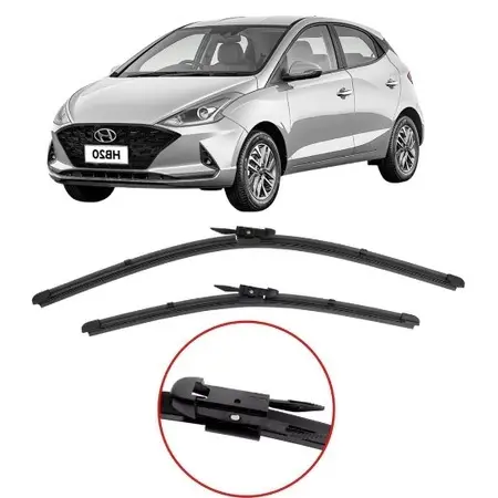 Par Palhetas Limpador de Parabrisa Silicone Hyundai Hb20 2020 A 2026