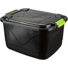 Kit 2 Caixas Organizadora 30l Grande C/Tampa e Trava Cesto para Brinquedos e Multiuso