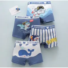 ((4 Peças) Cueca Infantil de Algodão Puro Cueca Infantil de Algodão Puro Cueca Infantil de Boxer Boy Boxer Briefs Confortáveis Cueca Infantil de Boxer Calções Estudantis Cueca Infantil de Menino