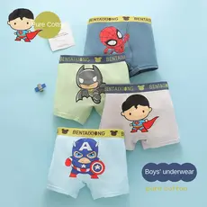 ((4 Peças) Cueca Infantil de Algodão Puro Cueca Infantil de Algodão Puro Cueca Infantil de Boxer Boy Boxer Briefs Confortáveis Cueca Infantil de Boxer Calções Estudantis Cueca Infantil de Menino