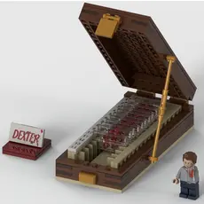 Conjunto De Blocos De Construção Dexter Morgan Blood Slide Box MOC-Estojo De Troféu Killer , Coleção De Slides De Sangue